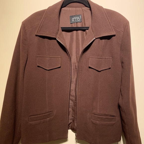 Zip up Brown Jacket XL - Picture 4 of 10